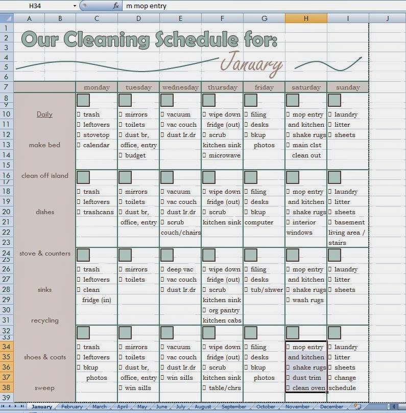Open Concept Organizing Creating a Cleaning Schedule
