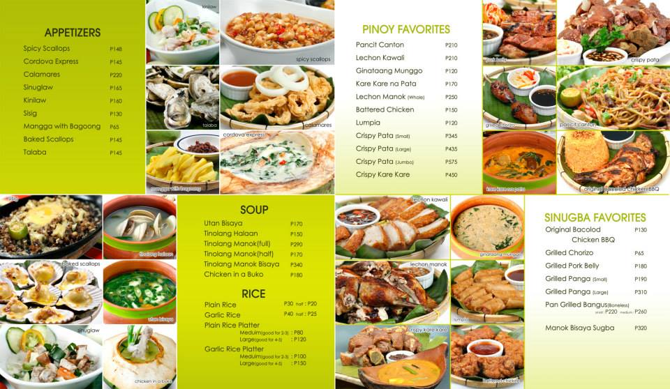 Catering Filipino Food Menu