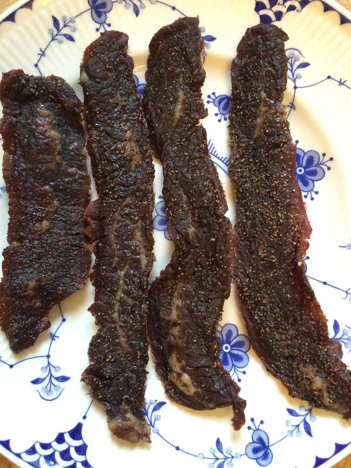 Nana's Blue and White Dishes Smoked Beef Jerky