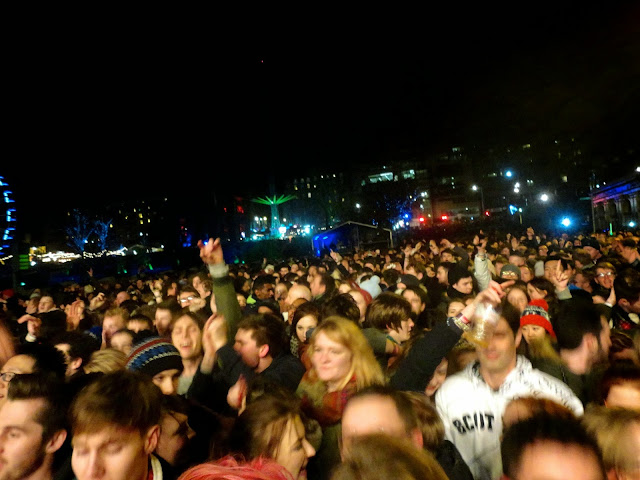 Crowd at the Waverley at the Edinburgh Hogmanay Street Party 2014