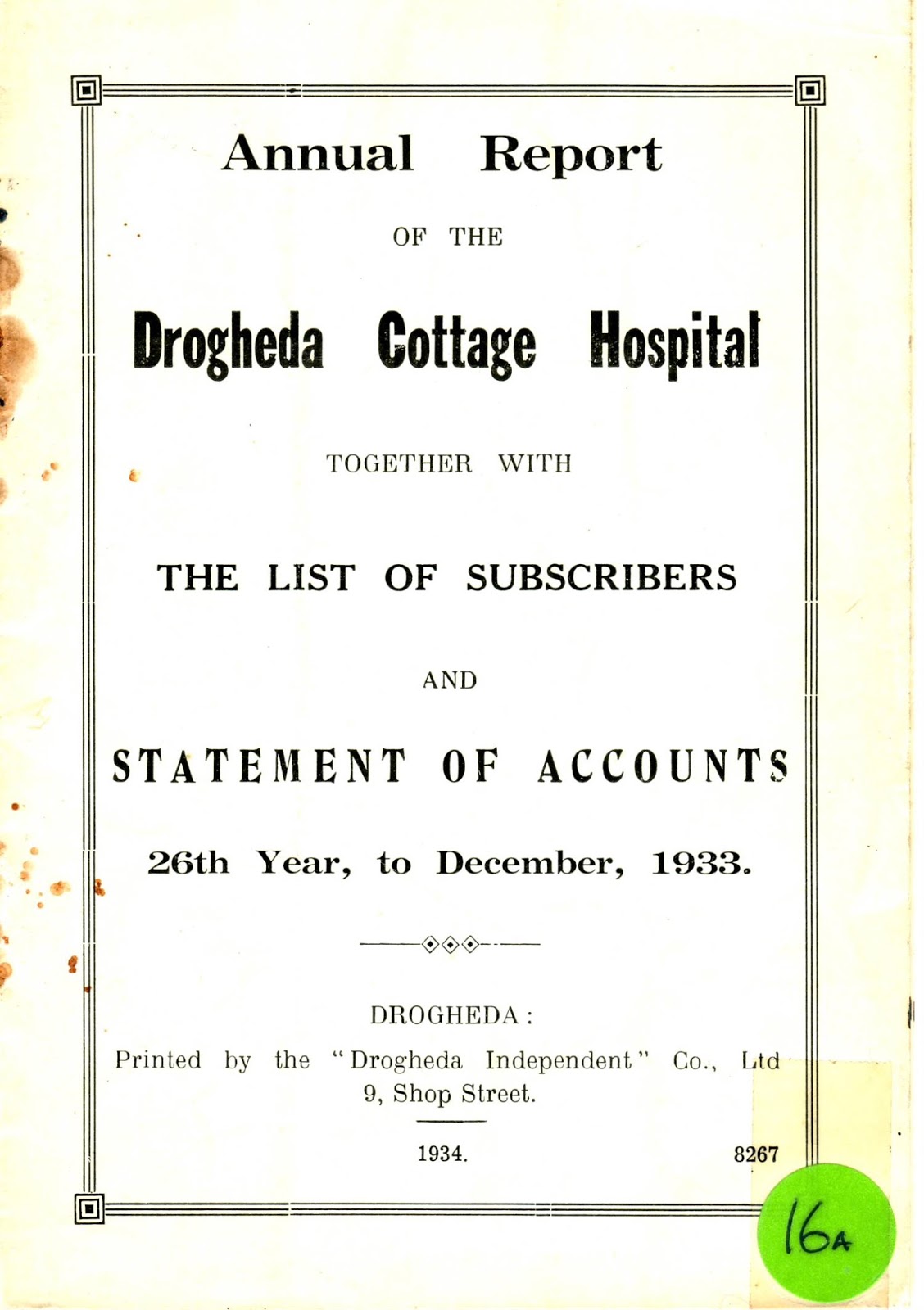 Drogheda Museum News & Views Pic of the Day 25 January 2016