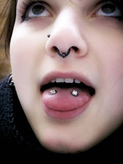 horizontal tongue piercing