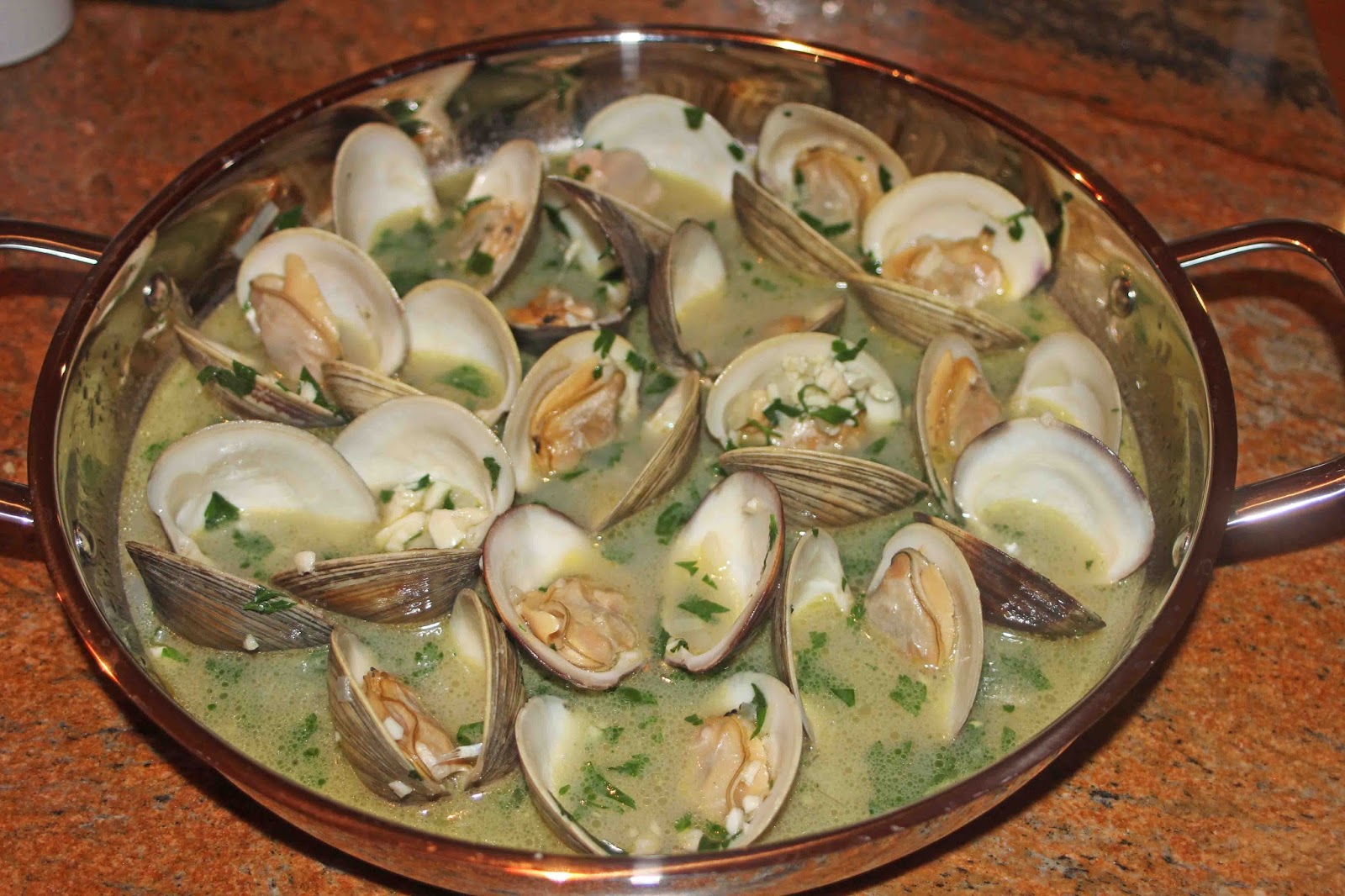 The Grub Files Cooking with Camissonia Steamed Clams with Olive Oil