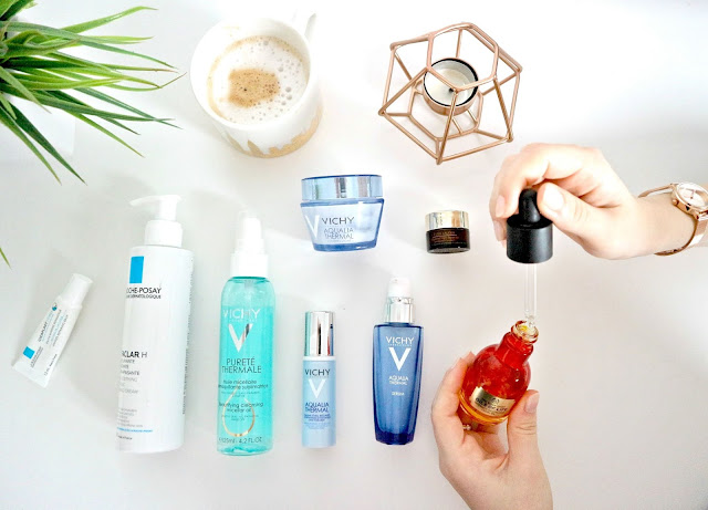 effective skincare for dry skin flatlay