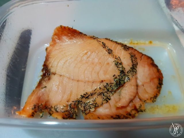 thinly sliced salmon