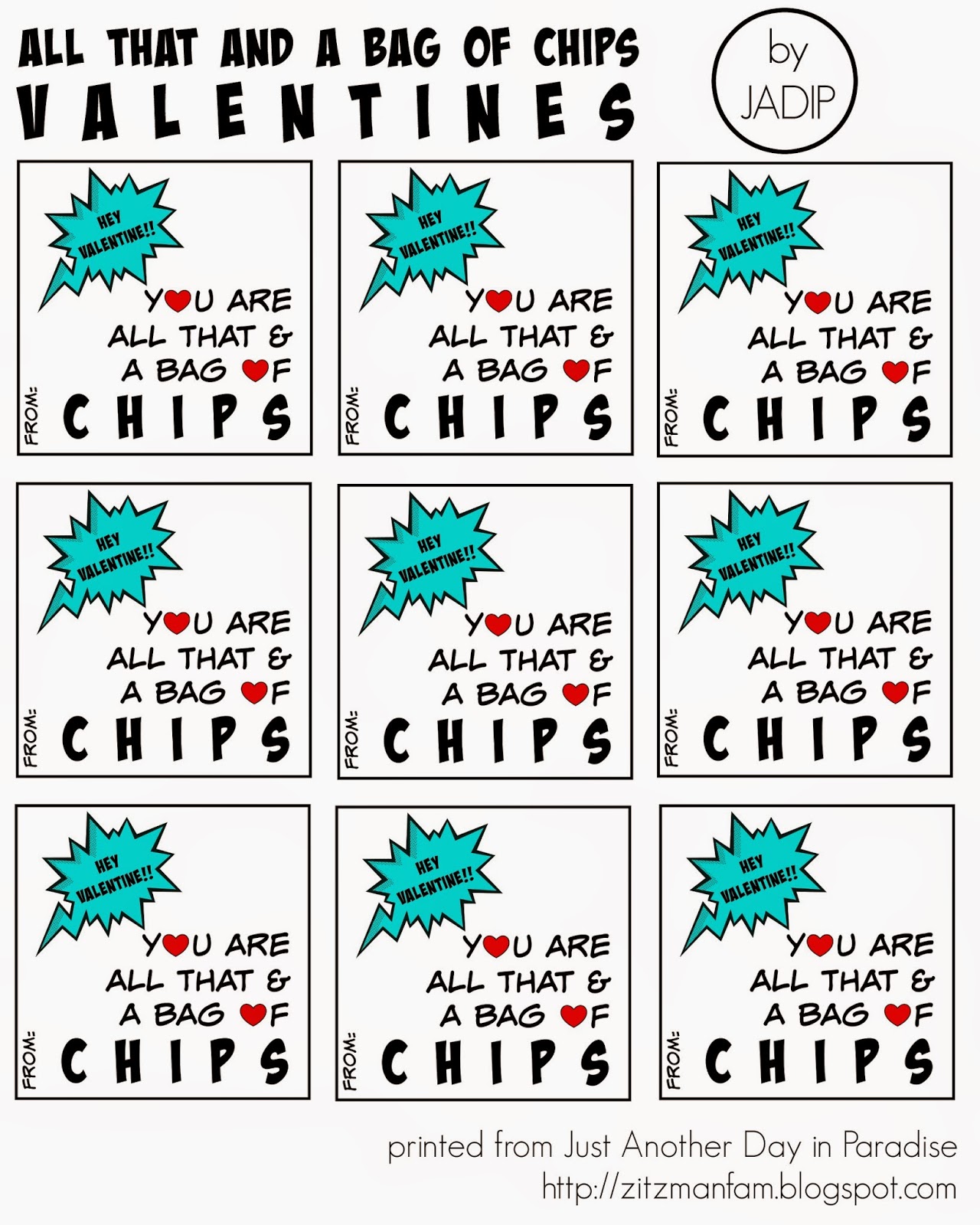 Free Printable All And Bag Of Chips Printable Printable Word