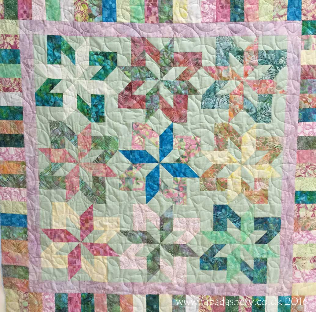 Fabadashery Longarm Quilting Jelly Roll Baby Quilt by Catherine