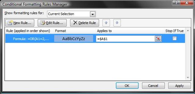 Excel Conditional Formatting Rules Manager