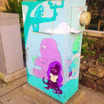 Mural on a Utility Box outside of the Roslindale Public Library