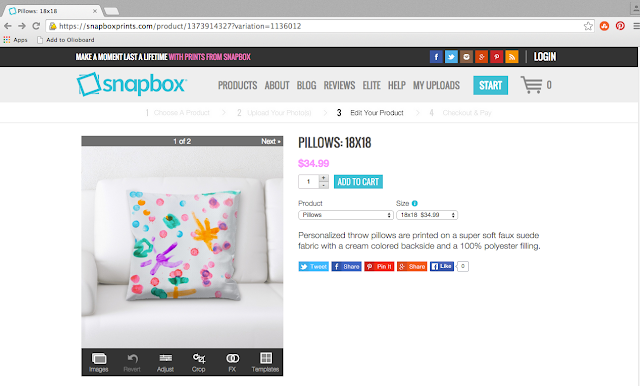 Turn your child's artwork into pillows! Snapbox personalized throw pillows