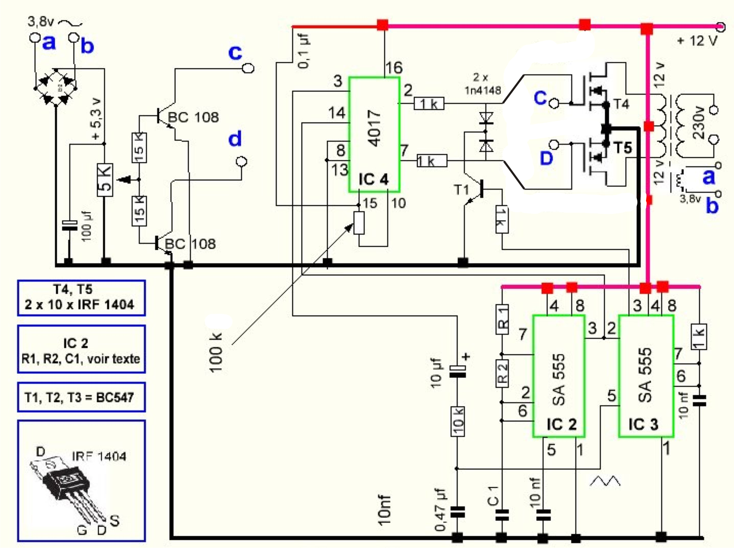  Inverter Circuit with Output Voltage Correction | Homemade Circuit