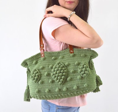 Bolsa en crochet estilo Boho con patrón