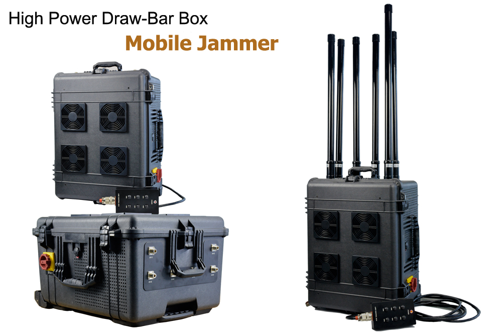 Drone Jammer High Power Draw Bar Military Mobile Vehicle Signal Jammer