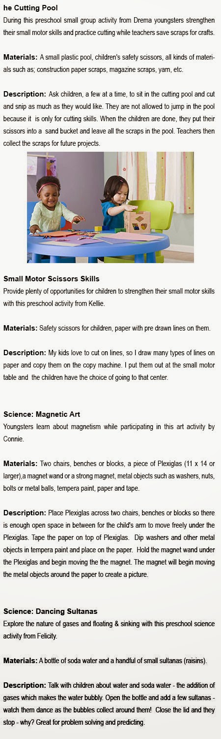 Small group activities for preschoolers