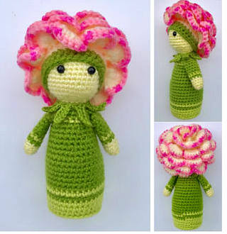 Rose flower doll Crochet Pattern