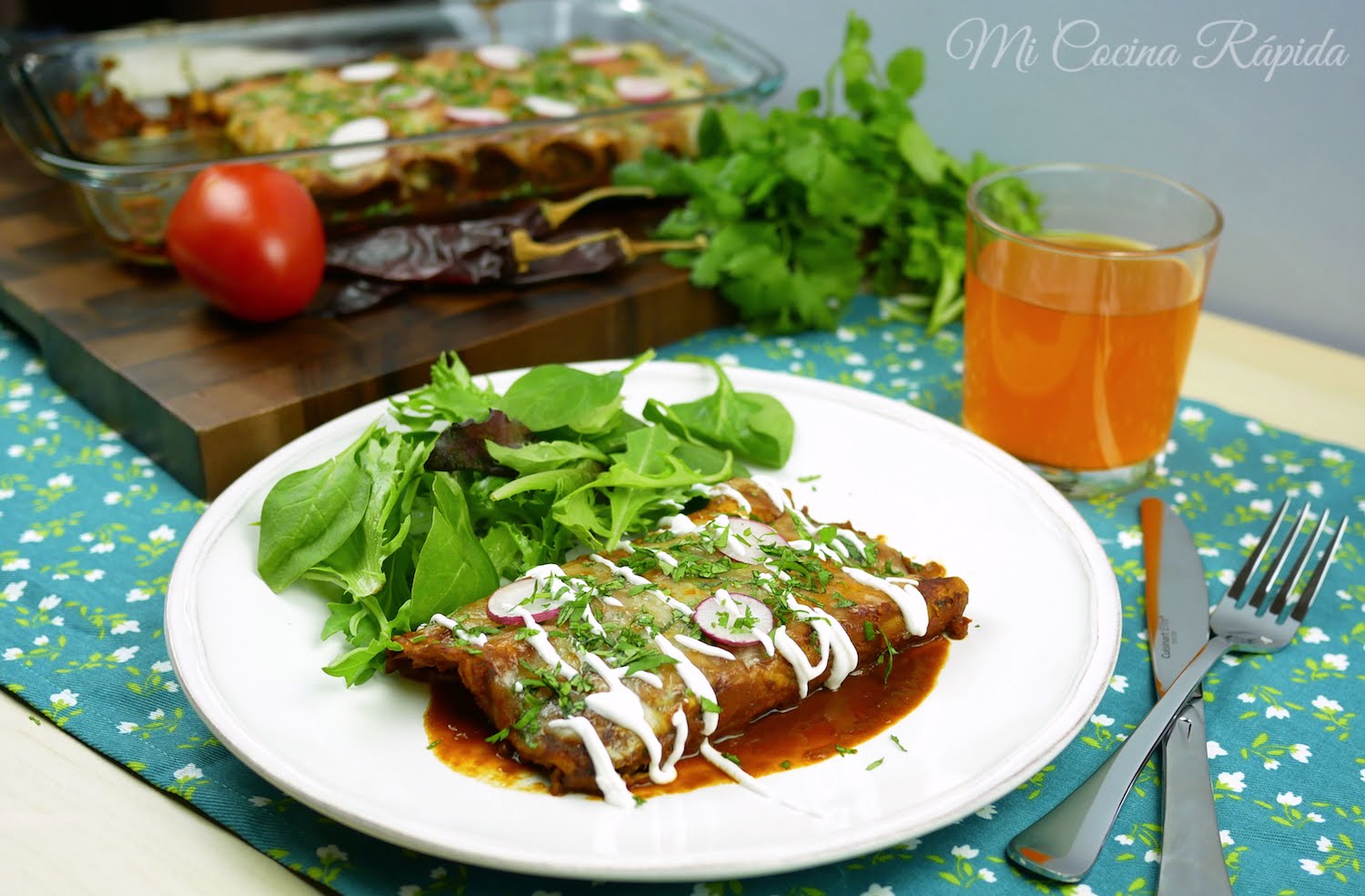Enchiladas Rojas de Pollo Mi Cocina Rápida