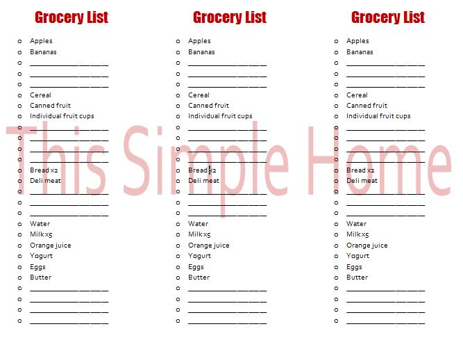 this simple home making a master grocery list editable grocery list