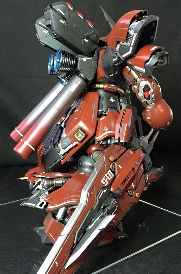 Custom Build MG 1/100 MSN04 Sazabi Ver. Ka "Dark King" Gundam Kits