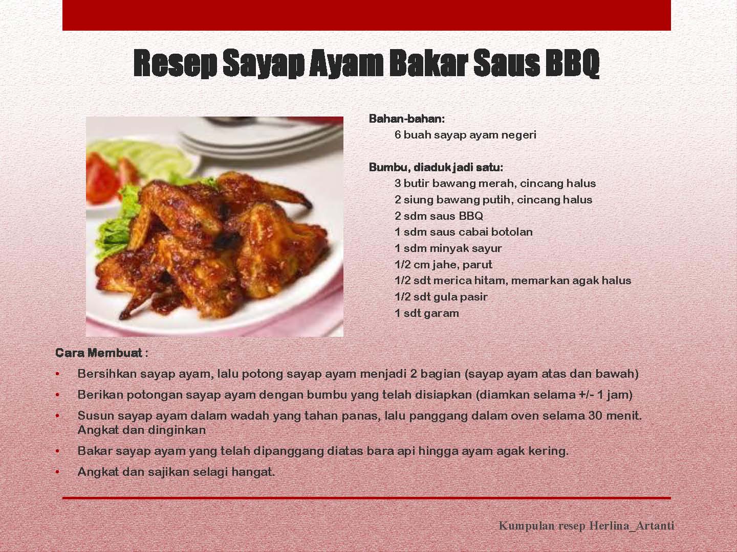 EL RASYAD World Resep Sayap Ayam Bakar Saus Barbeque