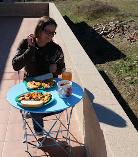 Having lunch sat on the balcony Having lunch sat on the balcony