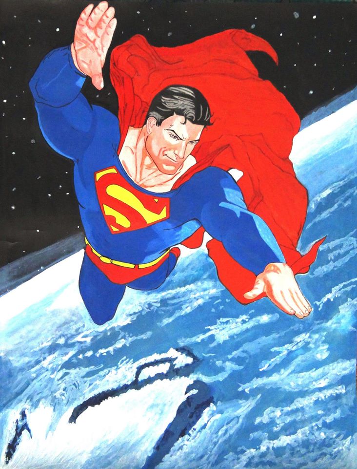 Comic Book Arts and Comics Superman Painting