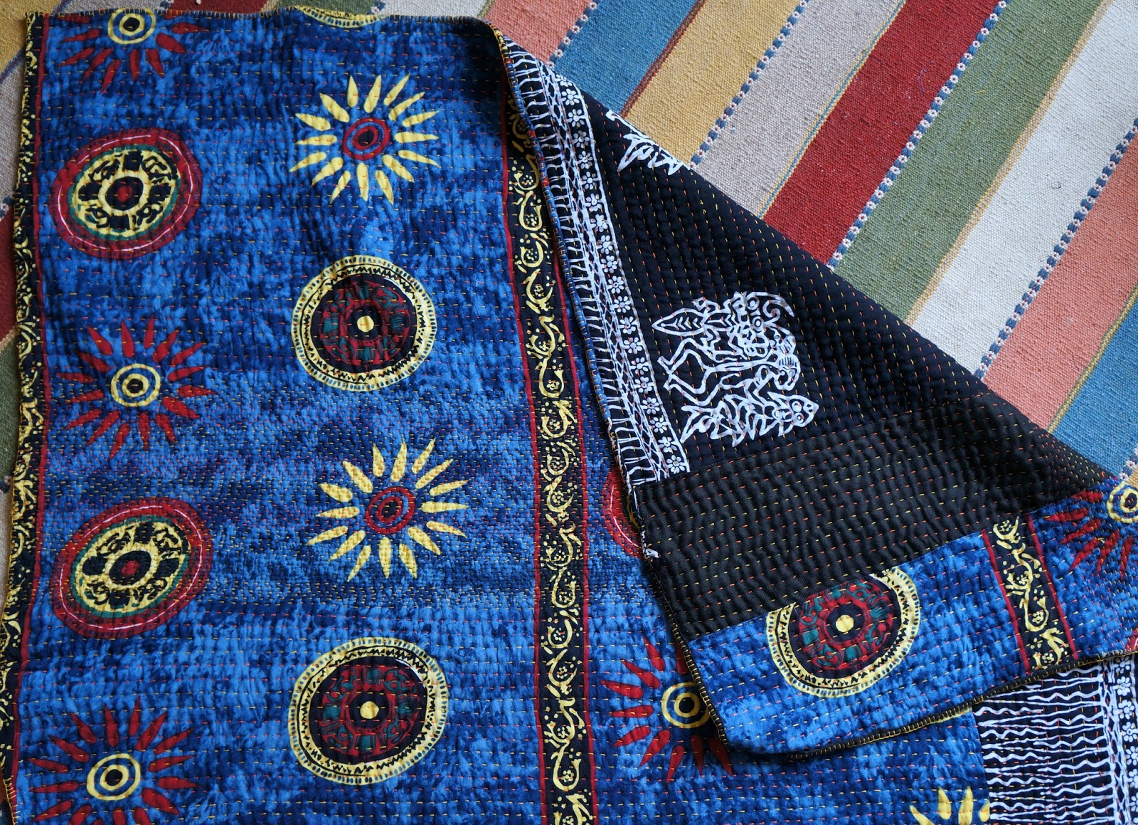 Minimal Boho DIY My first kantha blanket!