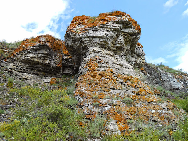 Скала рыжеватого оттенка у Зотинской пещеры