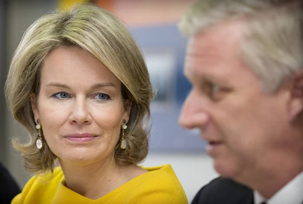 Queen Mathilde of Belgium and King Philippe of Belgium visit the region Hainaut in Belgium 