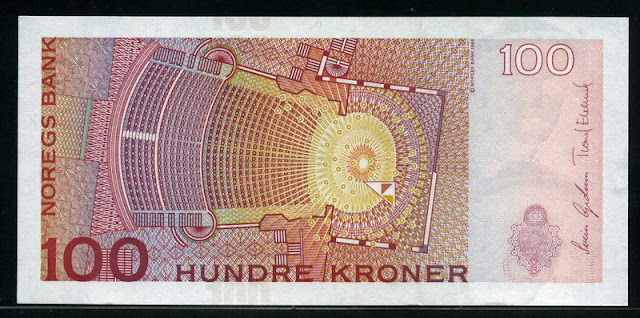 Norway money currency 100 Kroner banknote