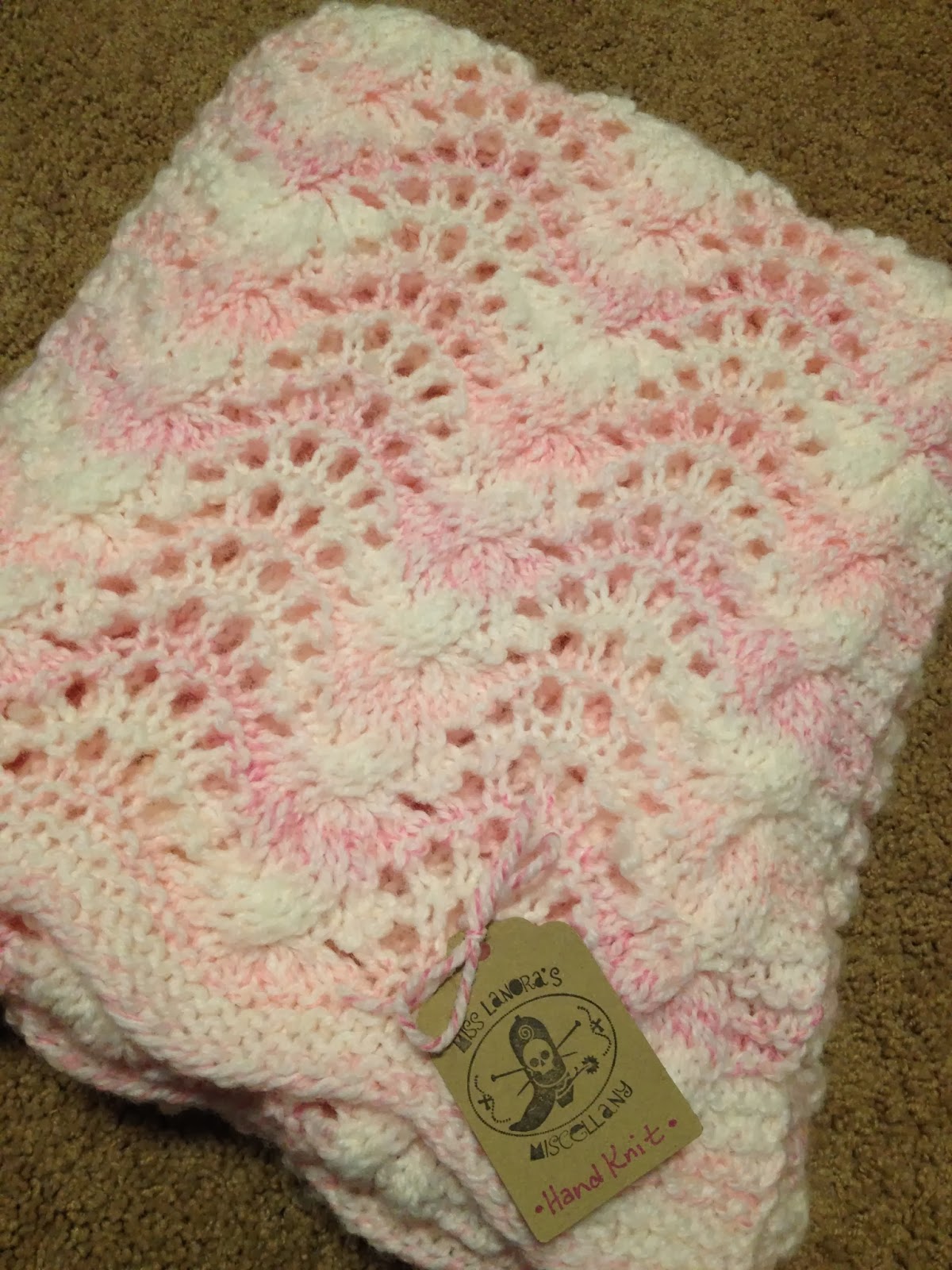 Live to Ride Love to Knit Feather and Fan Baby Blanket