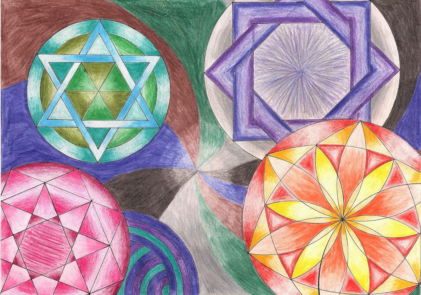 En la clase de plástica: Vuestros trabajos de composición de polígonos