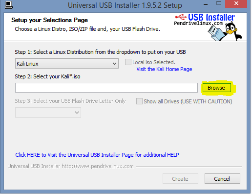 create bootable kali linux live usb