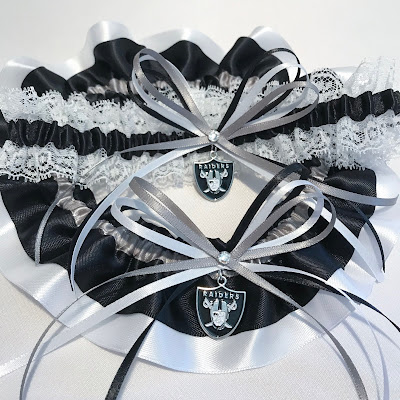 Oakland Raiders Wedding Garter Set by Sugarplum Garters