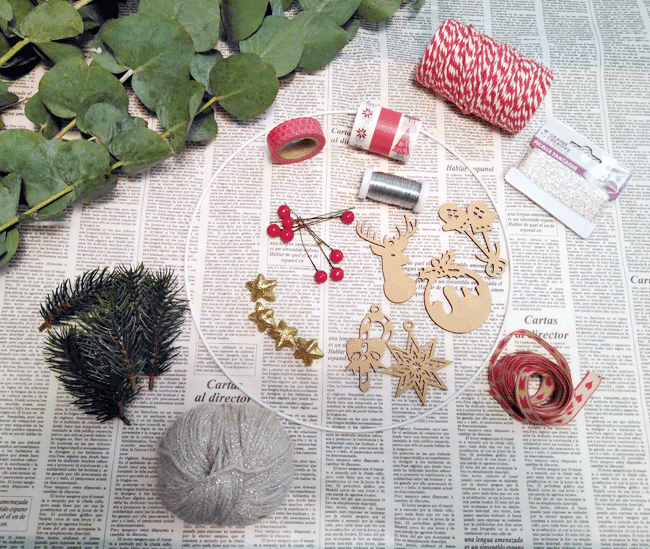 materiales-corona-navidad-hecha-mano