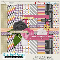 Kit : Life is a blessing Blue Heart Scraps