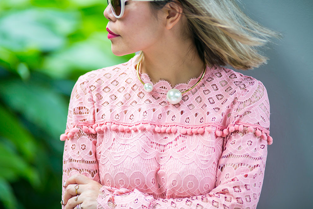 Crystal Phuong- Revolve Clothing x Tularosa pink lace dress- Sweet Love