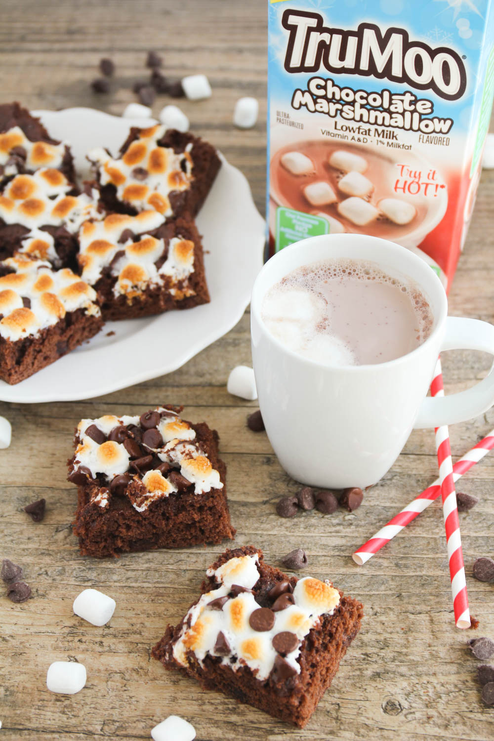 These chocolate marshmallow brownies are ooey-gooey delicious, and perfect with a warm mug of TruMoo chocolate milk!