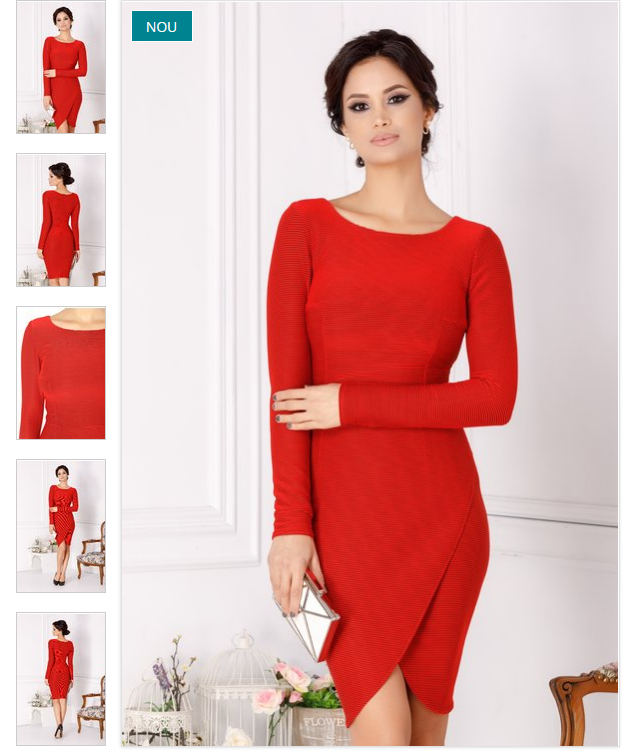Rochie Moze rosie eleganta de iarna cu maneci lungi petrecuta Rochie Moze rosie eleganta de iarna cu maneci lungi petrecuta