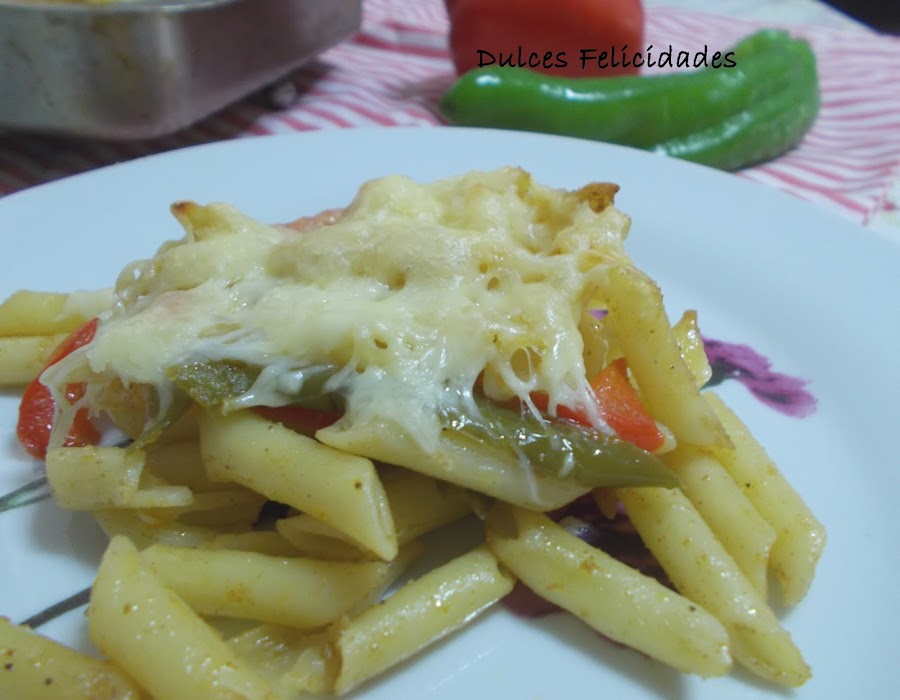 Macarrones con pimientos
