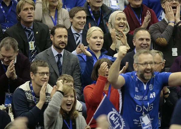 Prince Haakon and Mette Marit watched men's Volleyball Cup 2017 final match at Ekeberghallen Arena