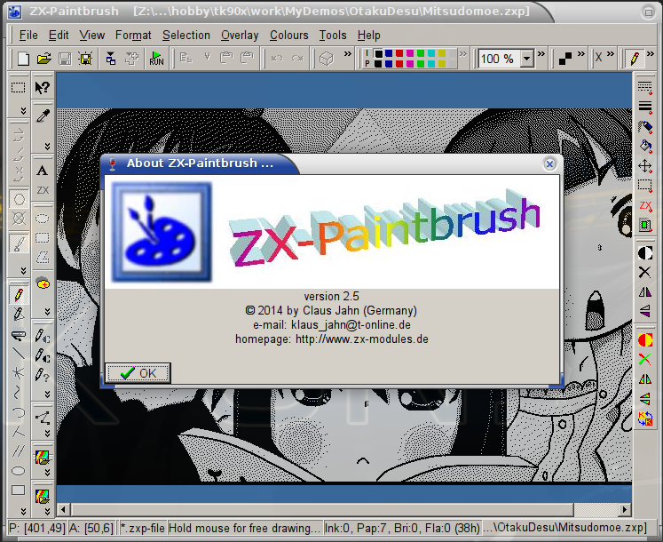 Cantinho do TK90X Lançado ZXPaintbrush 2.5
