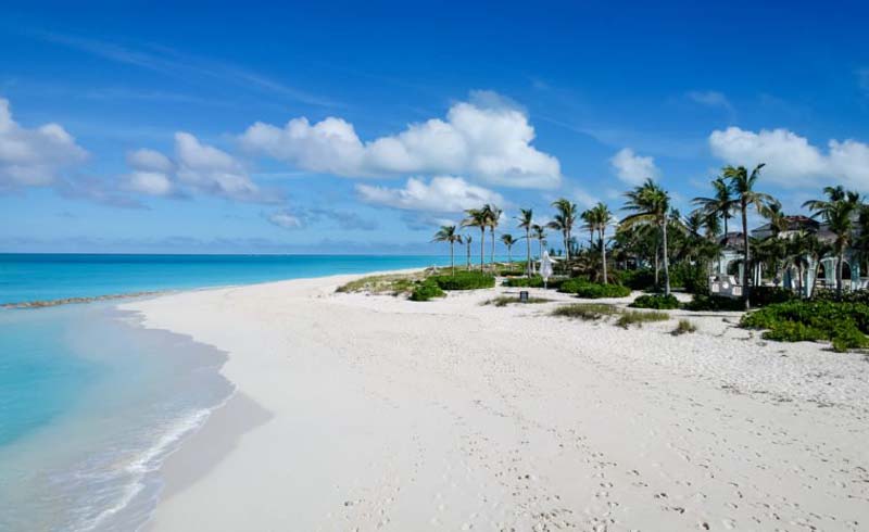 Drone photo of pier in Grace Bay, Providenciales, Turks and Caicos