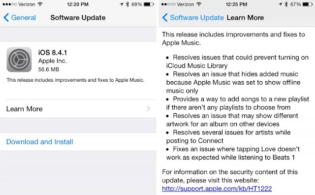 Apple Launched iOS 8.4.1 Today Free Update