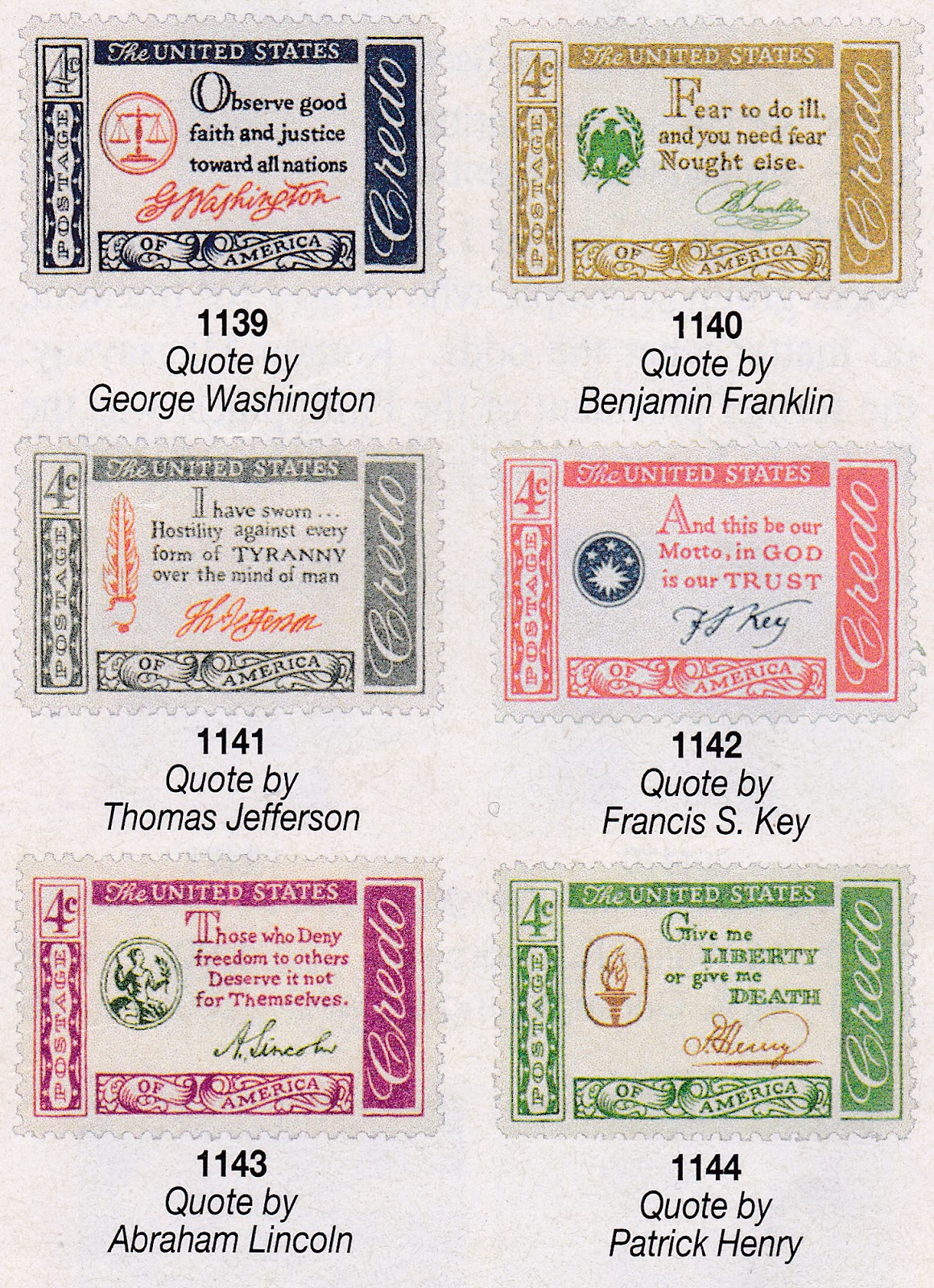 Sheldon the Stamp Man SCOTT 113944 AMERICAN CREDO SERIES 4 CENT