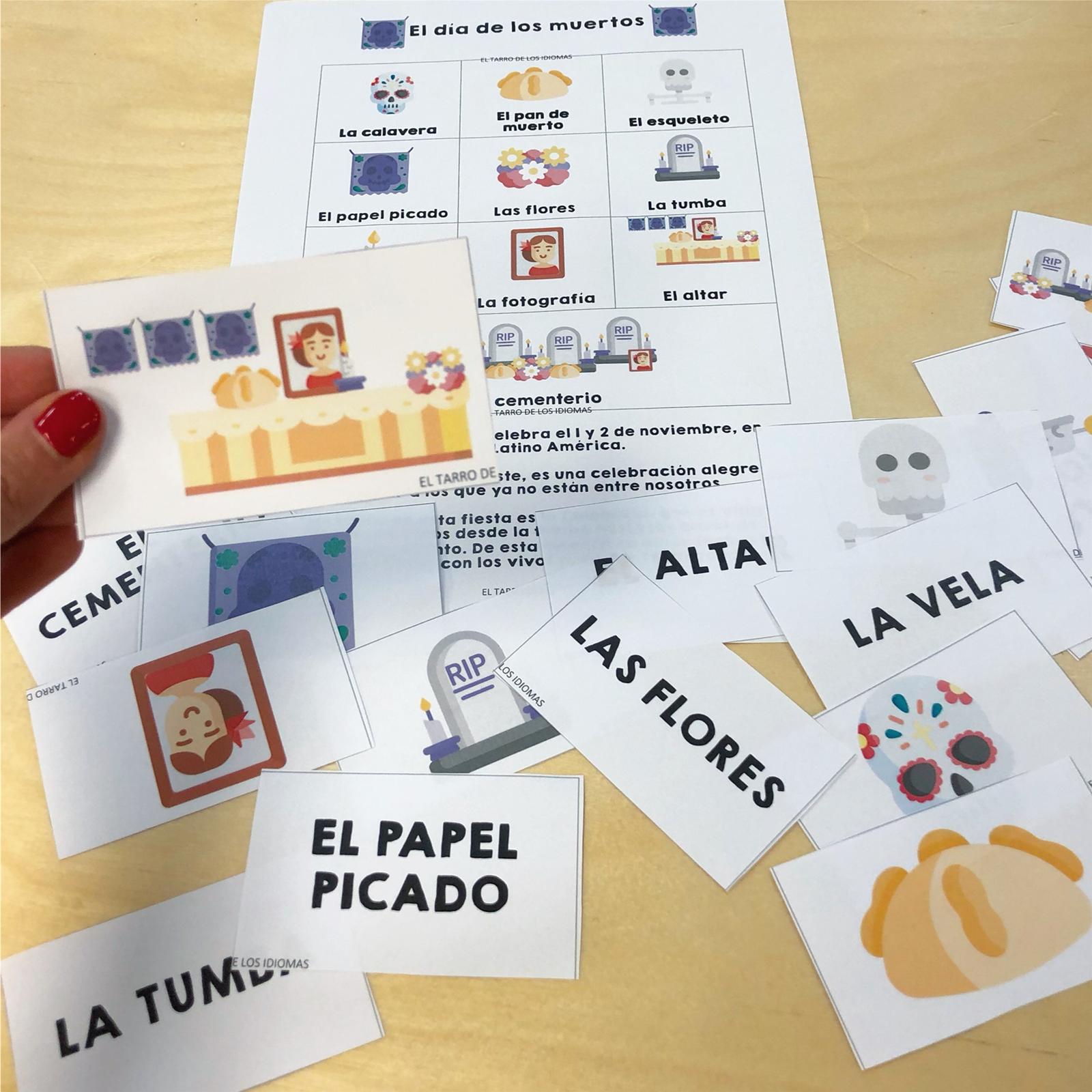 Vocabulario + memory El Día de los Muertos. El tarro de los idiomas