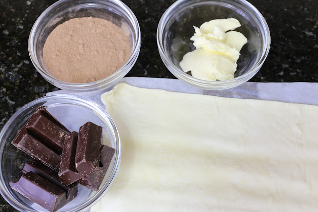 Ingredientes para palmeritas de chocolate