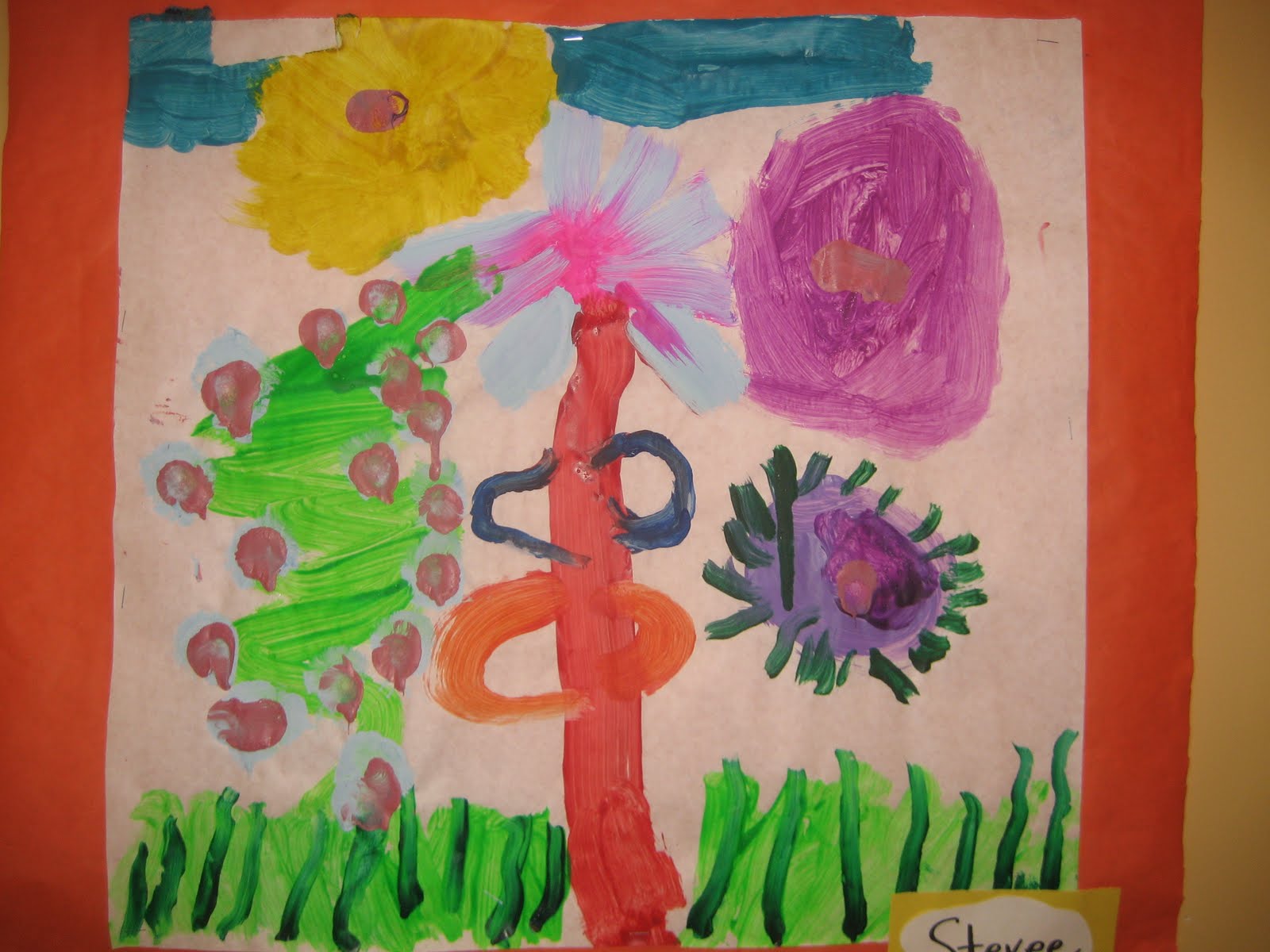 WHAT MY KIDS' ART SAYS Tree of Life, S, Deerfield, IL, finger paint on