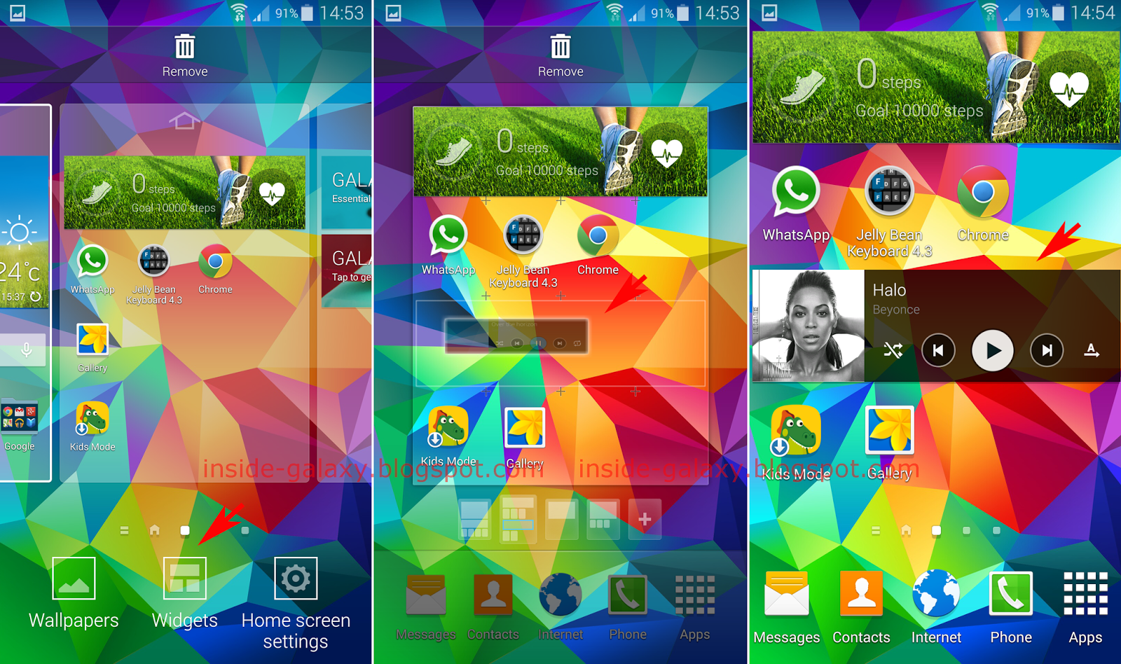 Inside galaxy samsung galaxy s5 how to add rearrange and remove apps or widgets in home 