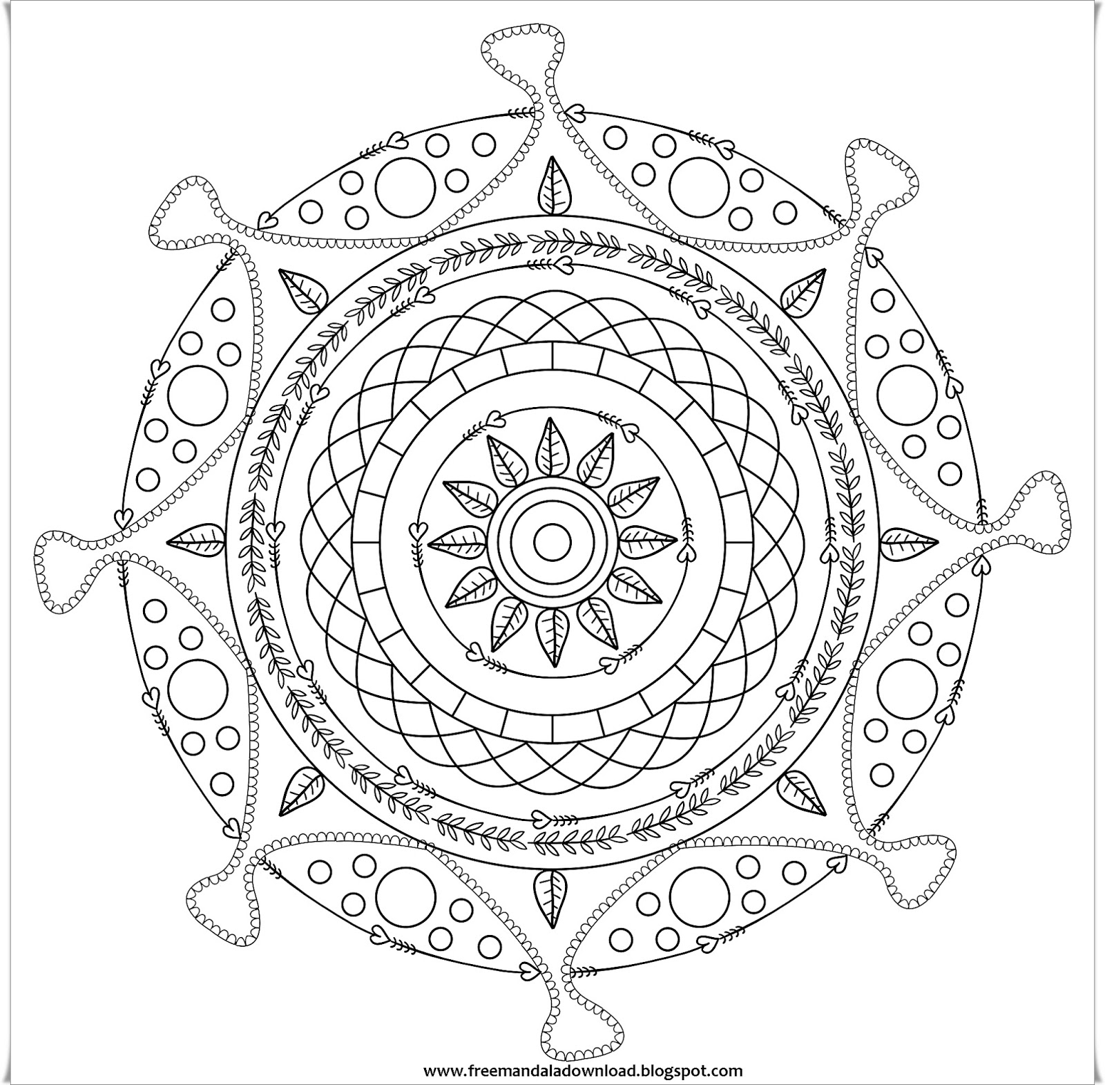 Einfaches Mandala-Anfangsstufe ~ Free Mandala