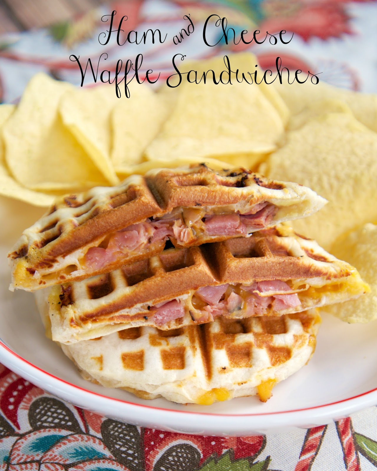 Ham & Cheese Waffle Sandwiches Plain Chicken